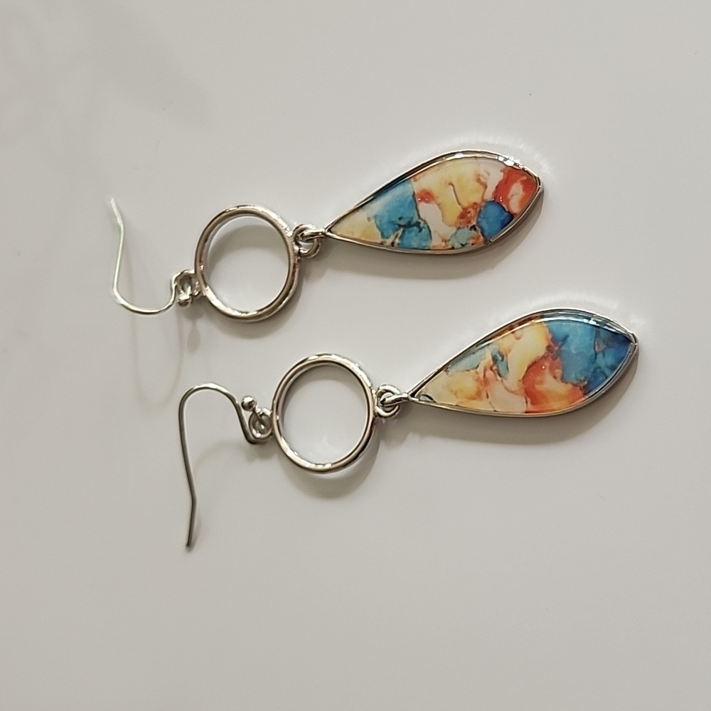 Boho Gypsy Sisters Multicolor Teardrop Earrings